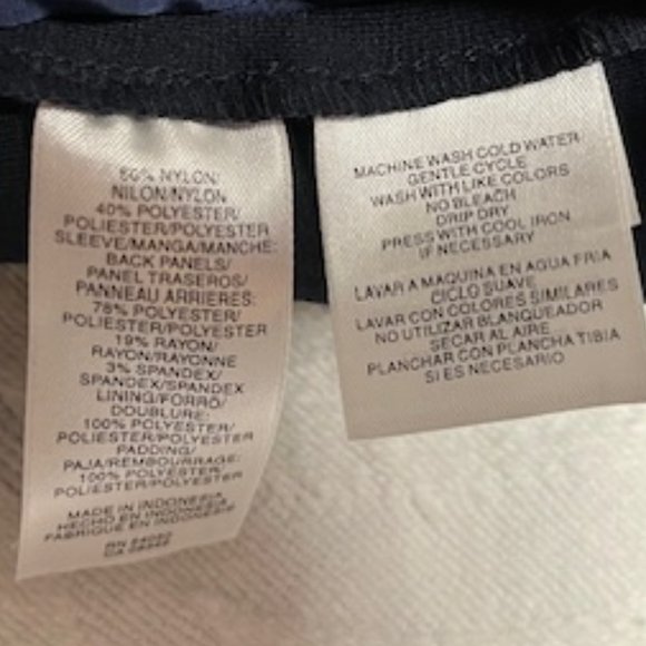 Jones New York Signature Petite Navy Blue Quilted Zip Up Jacket Small - Picture 12 of 14